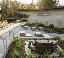 Photo of Chester E. McCarty Classroom Complex. Link to Gifts of Appreciated Securities.